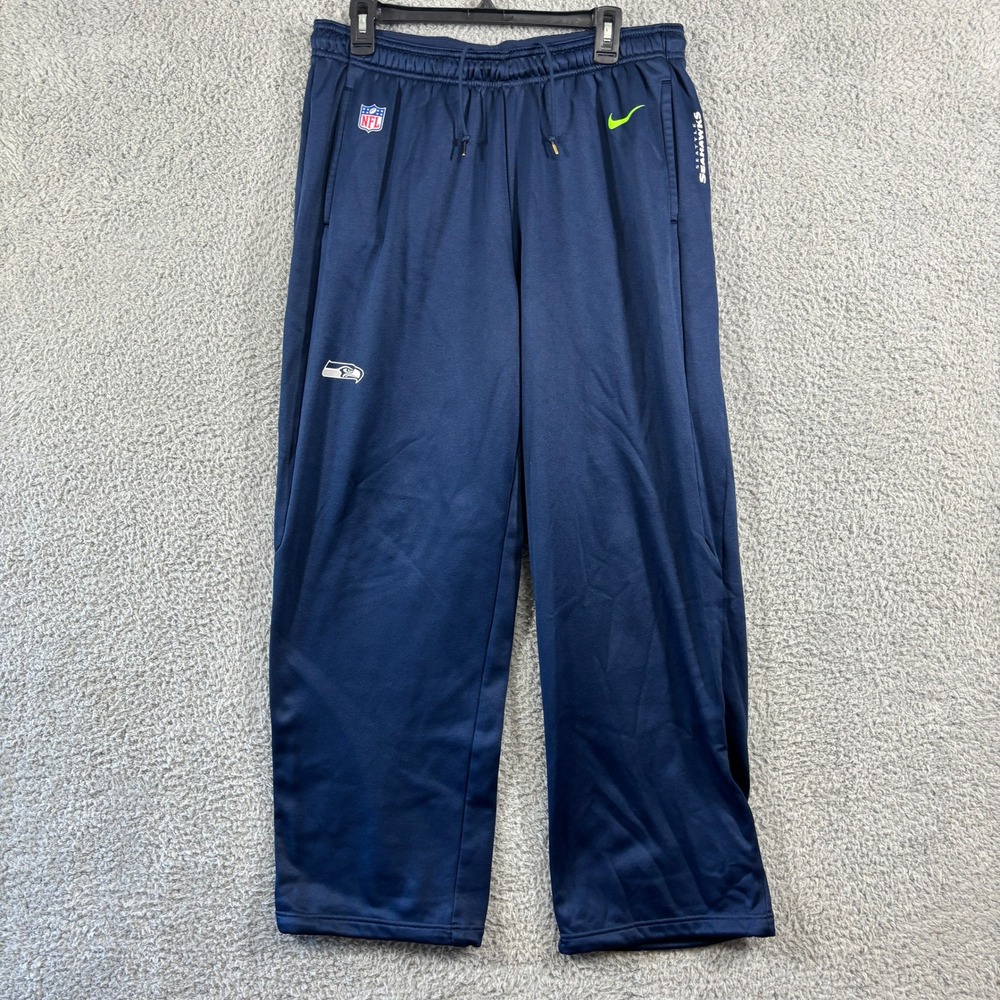 Nike Seattle Seahawks NFL Onfield Apparel Navy Blue Training Pants Mens Large